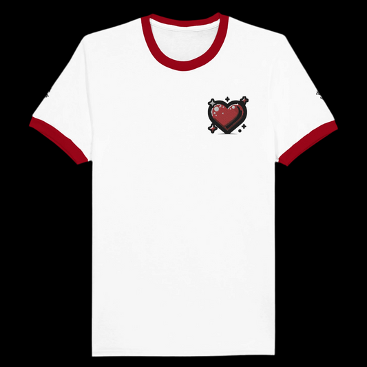 "Éclat" Unisex Ring T-Shirt Weiß-Rot